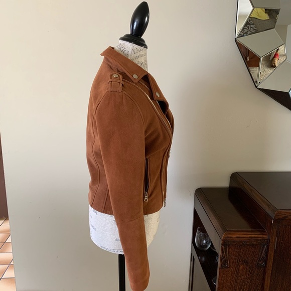 Intermix Brown Suede Moto Jacket - Picture 3 of 7